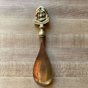 Witch Wookey Deergrow England Vintage Brass Spoon